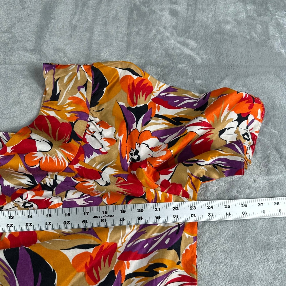 Sears Muu Muu Dress Women M Orange Floral Boho Maxi Lounger Vintage 70s Style - Picture 5 of 7